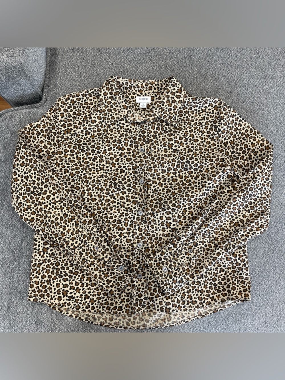 J.Crew cheetah print button up top